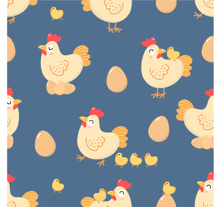 Playful hens with eggs geek coasters - TenStickers