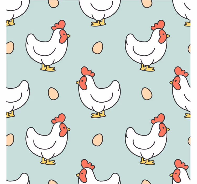 Modern coasters with chickens and eggs design - TenStickers