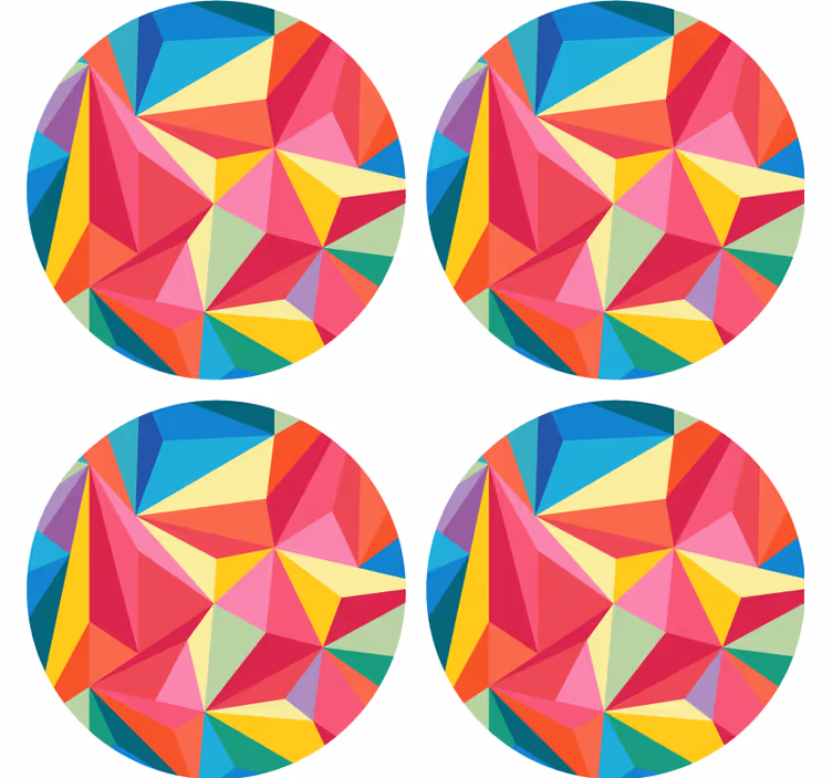 Coasters with lively geometric designs - TenStickers