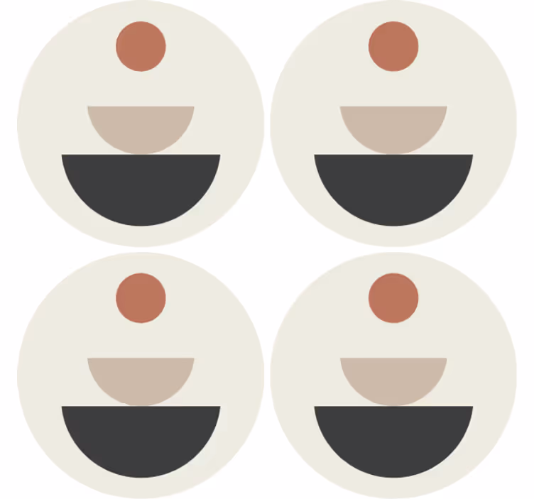Geek coasters with stacked round designs - TenStickers