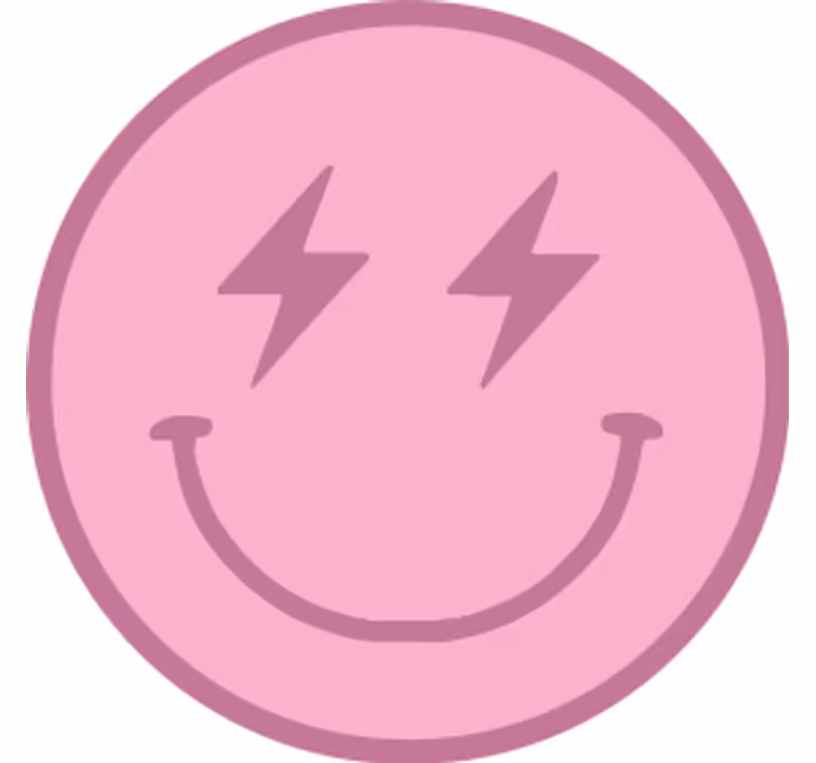Pink lightning smiley face modern coaster - TenStickers