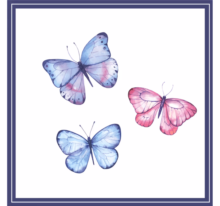 Geek coasters colorful butterfly display - TenStickers
