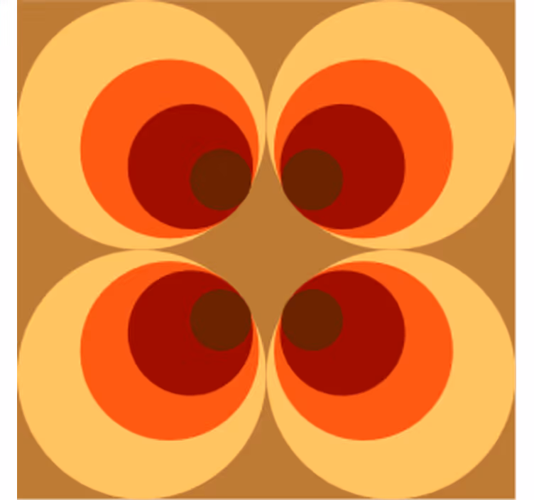 Coasters with circular warm gradient pattern - TenStickers