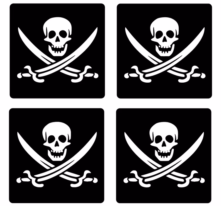 Pirate Jolly Roger geek coasters - TenStickers