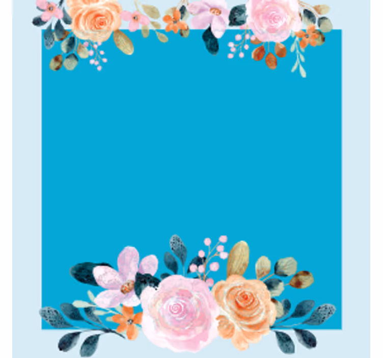 Personalizable coasters floral accent rectangle - TenStickers