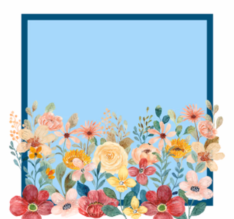 Personalizable coasters floral border design - TenStickers