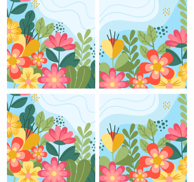 Modern coasters lively blossom design - TenStickers