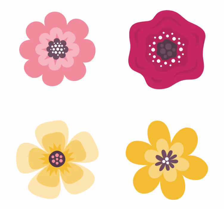 Simple flower silhouette modern coaster - TenStickers