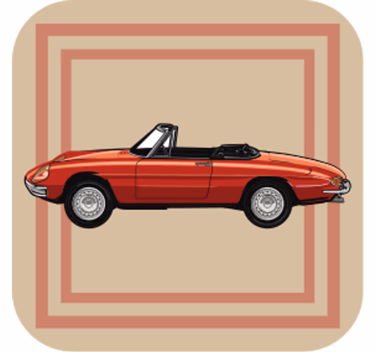 Vintage coasters vintage convertible art print - TenStickers