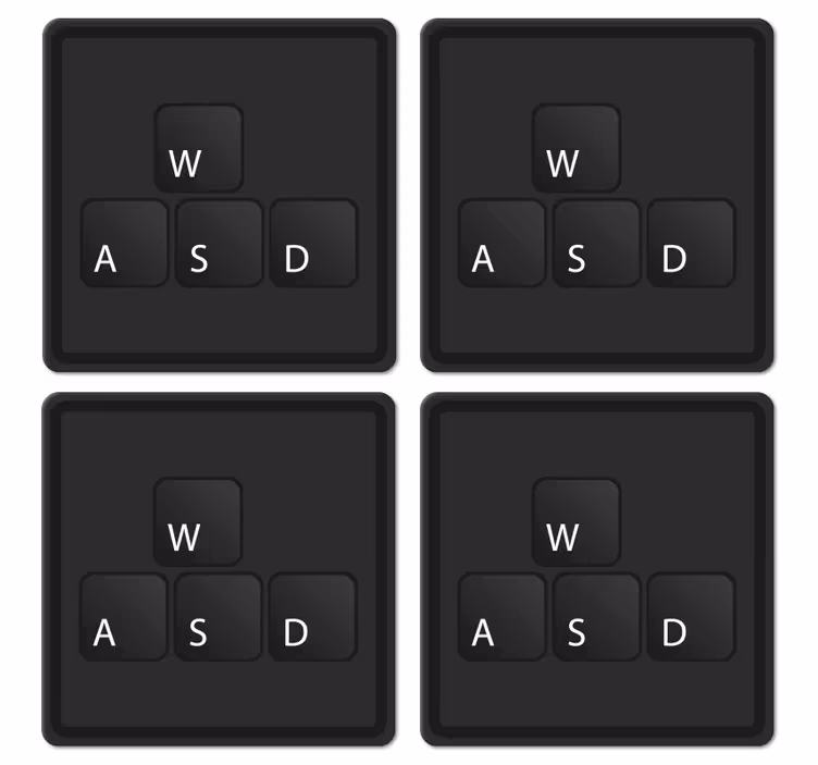 Keyboard buttons mono-colour geek coasters - TenStickers