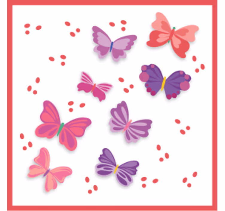 Geek coasters with vibrant butterfly designs - TenStickers