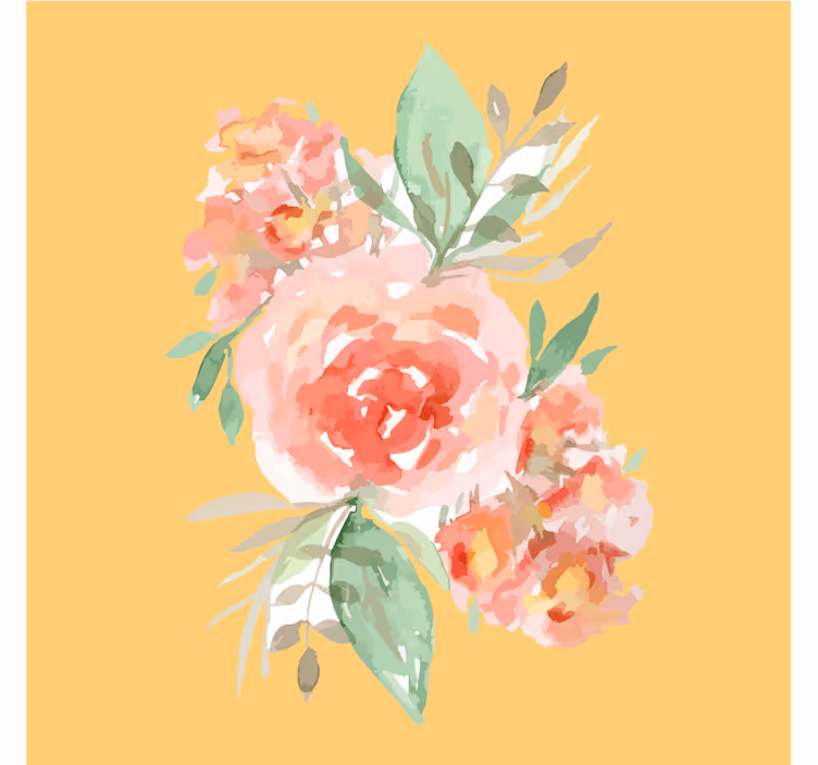Modern coasters floral watercolor bouquet design - TenStickers