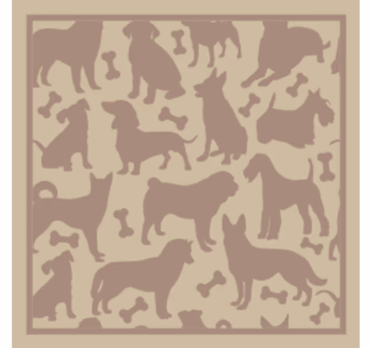 Modern coasters playful dog shapes - TenStickers