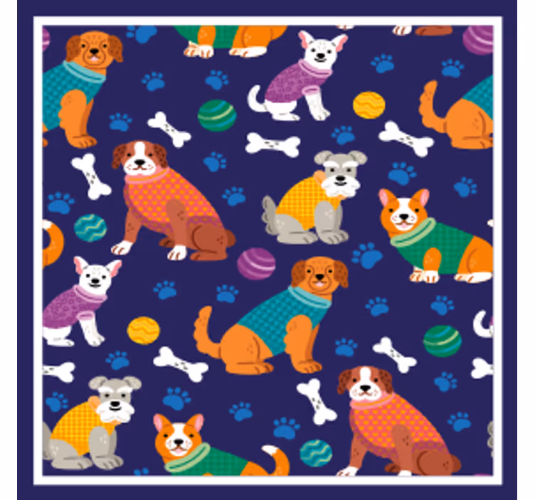 Personalizable coasters with colorful dog patterns - TenStickers