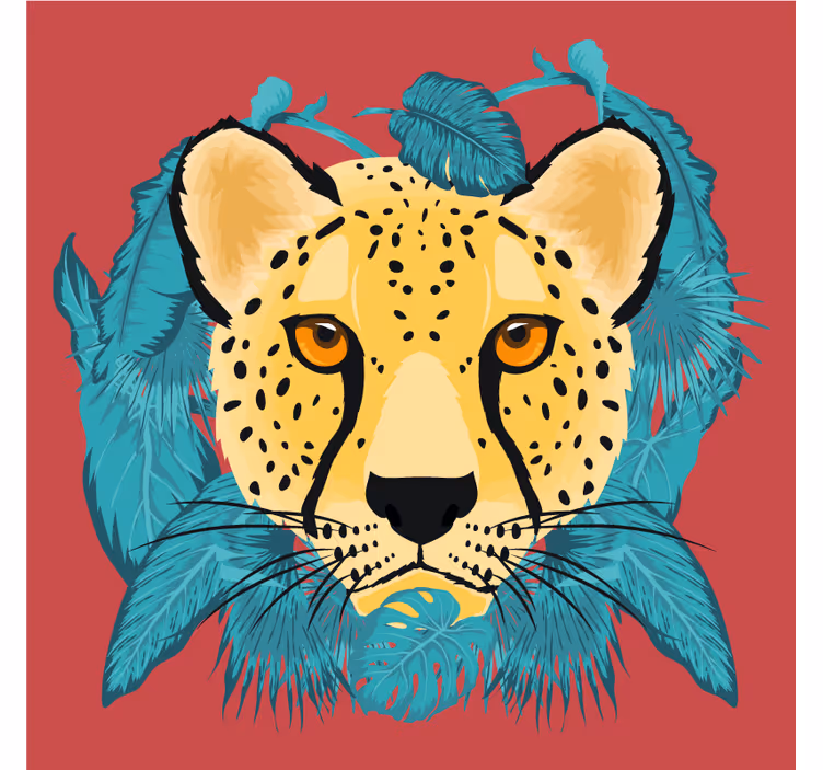 Geek coasters with stylized leopard design - TenStickers
