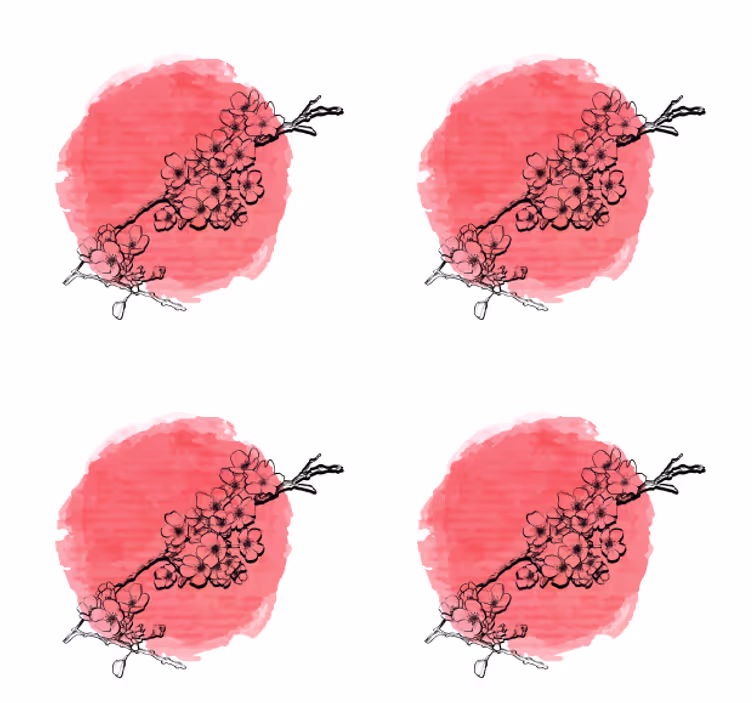 Japanese cherry blossom vintage coaster - TenStickers