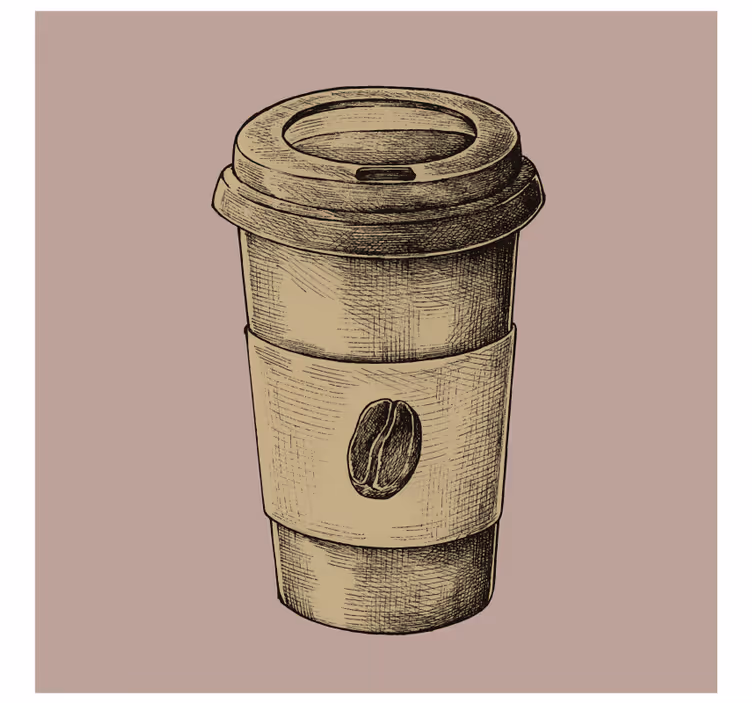 Vintage coasters illustrated coffee cups - TenStickers