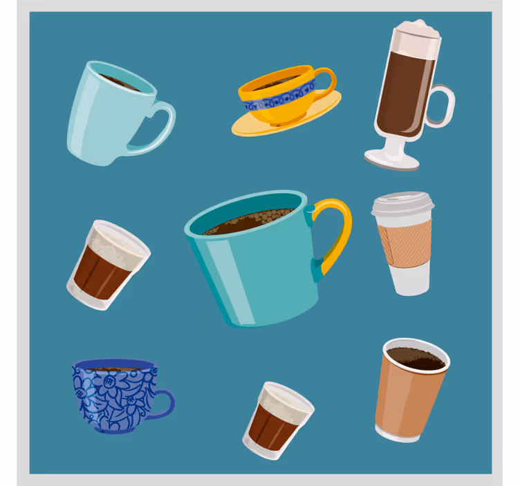 Modern coasters for a variety of coffee mugs - TenStickers