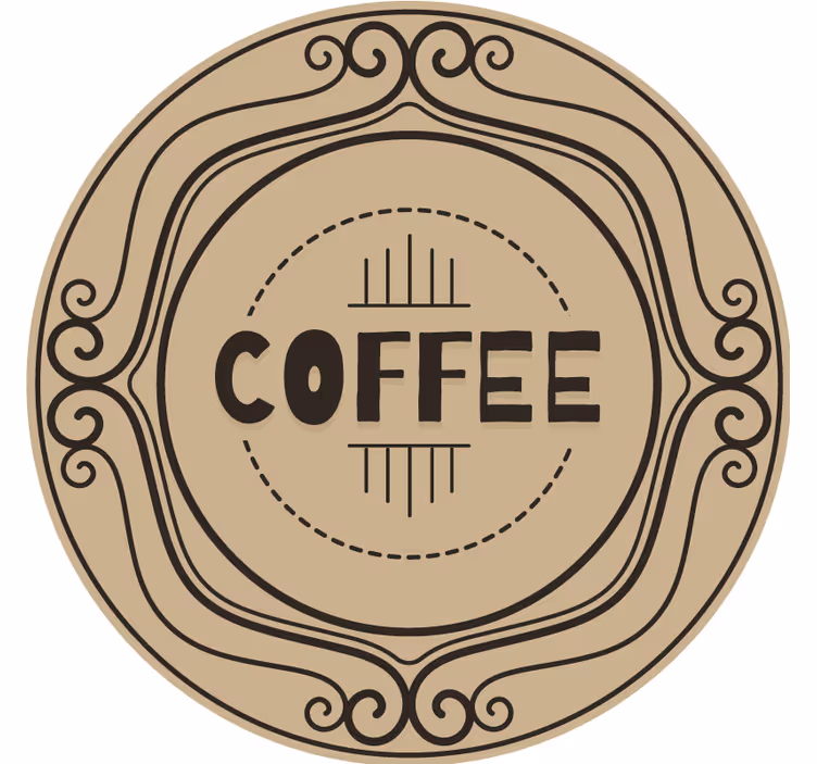 Personalizable coasters elegant coffee circular emblem - TenStickers