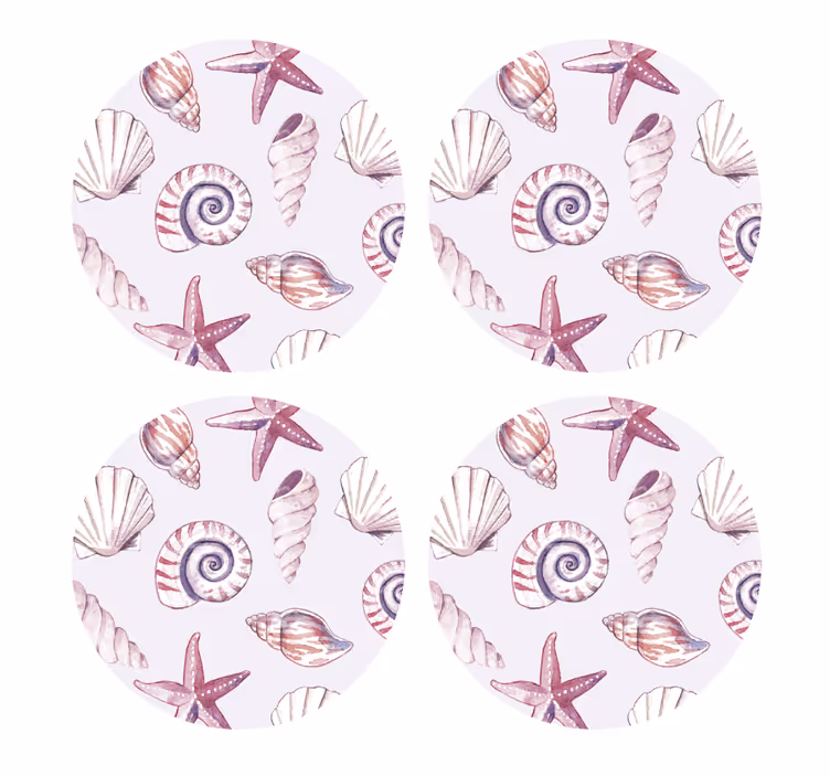 Geek coasters seashell and starfish designs - TenStickers