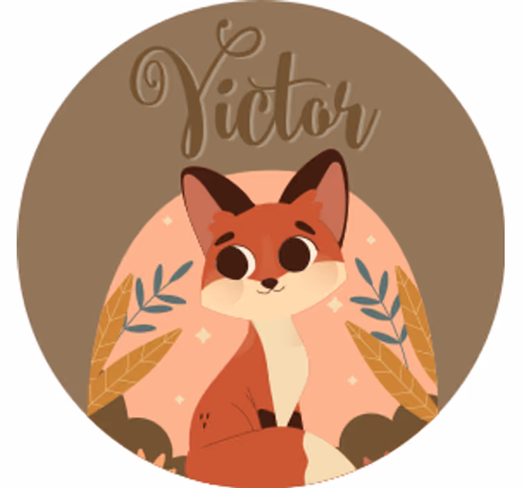Personalizable coasters cute fox design - TenStickers