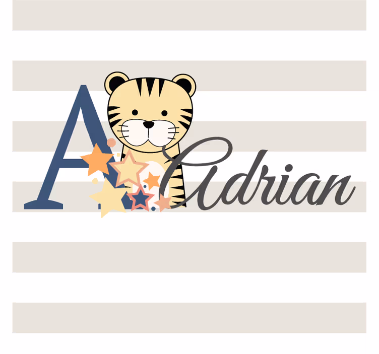 Personalizable coasters whimsical tiger design - TenStickers
