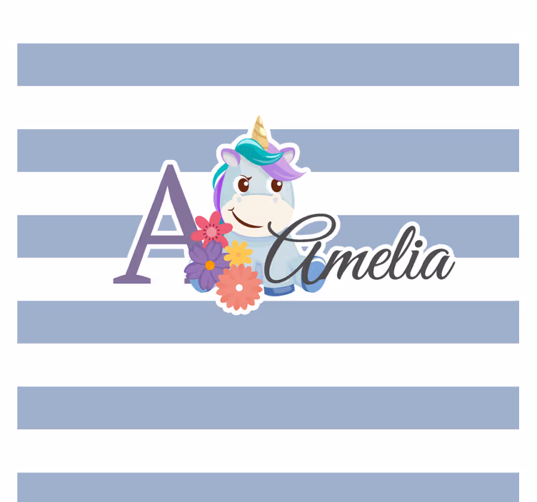Personalizable coasters with unicorn and floral initial - TenStickers