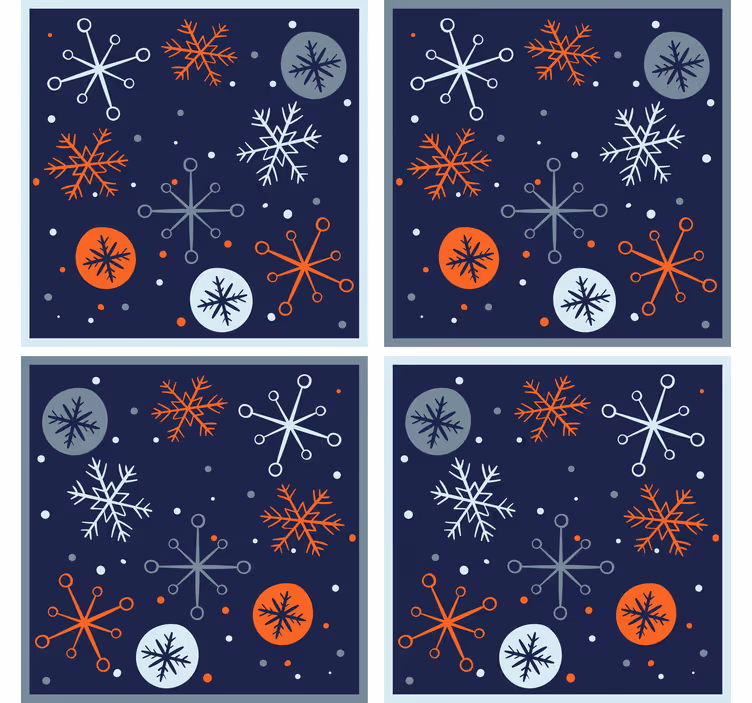 Christmas coasters snowflake pattern design - TenStickers