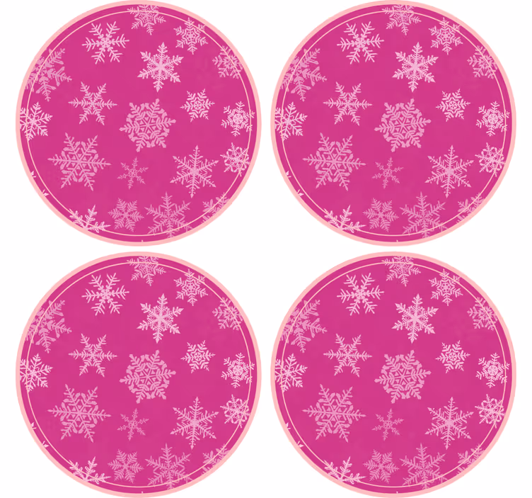 Christmas coasters snowflake patterned round tray - TenStickers