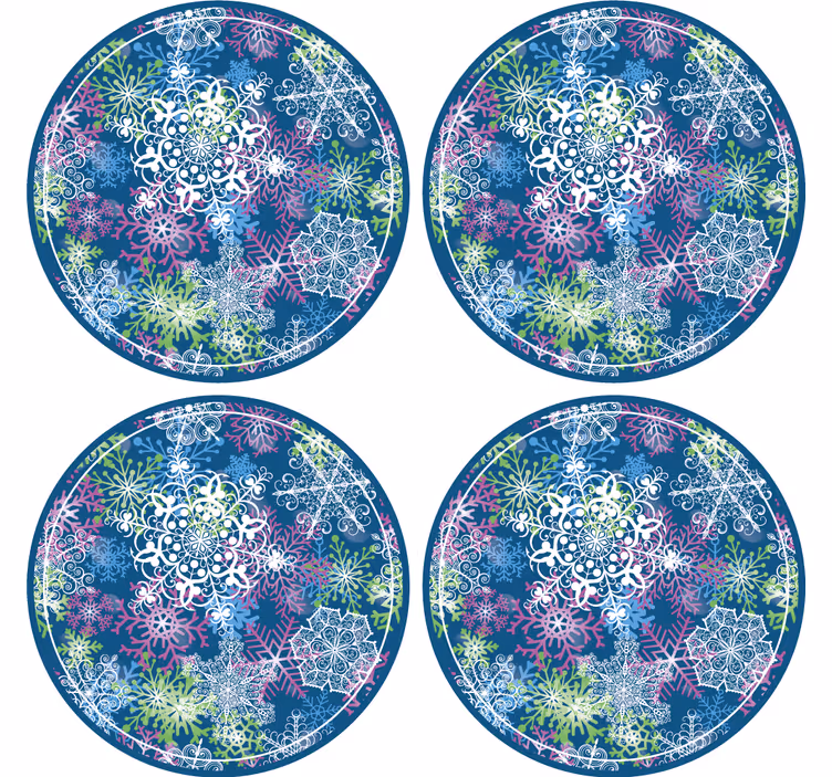Illuminating snowflakes  christmas coaster - TenStickers