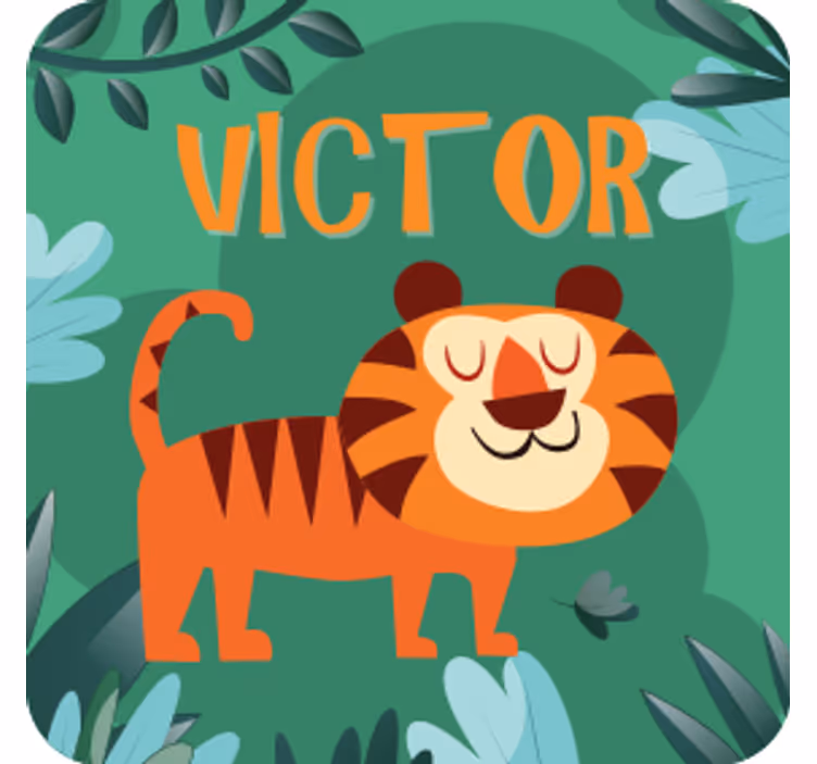 Personalizable coasters cheerful tiger design - TenStickers
