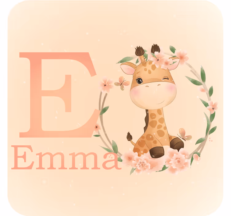 Personalizable coasters cute giraffe design - TenStickers