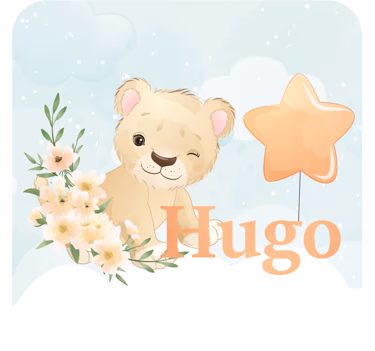 Personalizable coasters whimsical lion with star - TenStickers