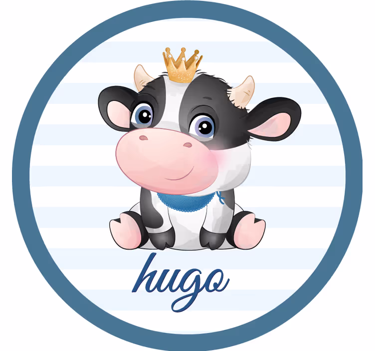 Personalizable coasters with adorable cow design - TenStickers