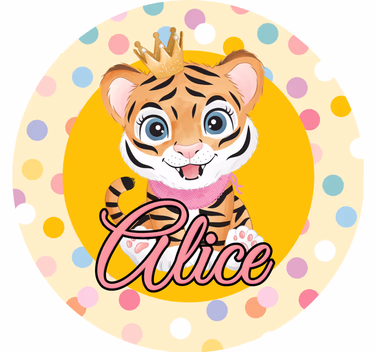Personalizable coasters crowned tiger design - TenStickers