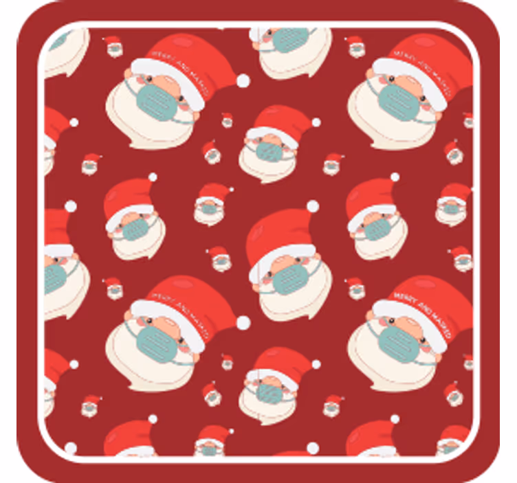 Christmas coasters festive santa figures - TenStickers