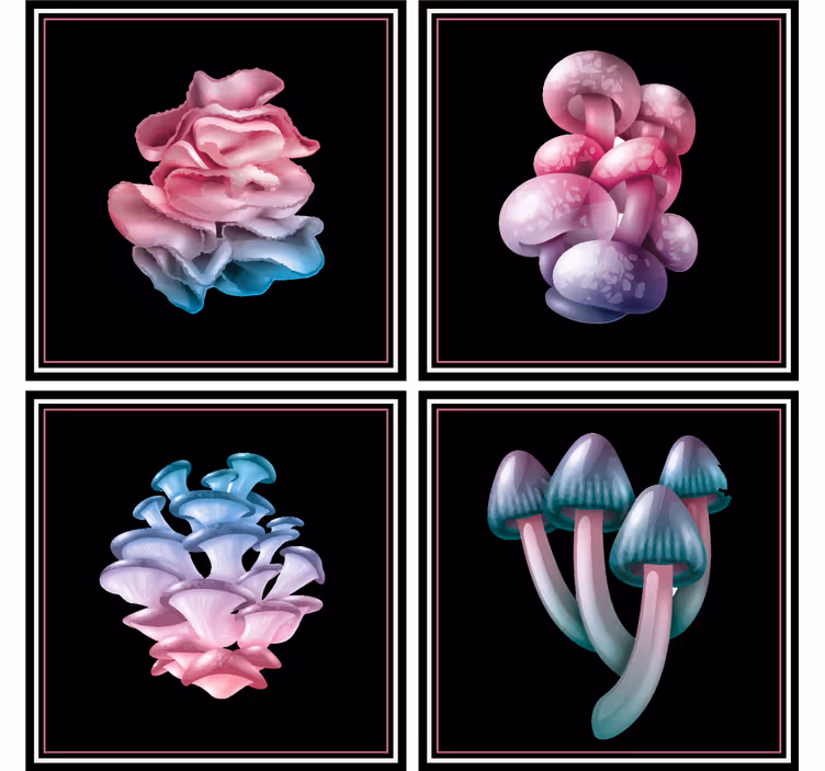Modern coasters with gentle floral designs - TenStickers