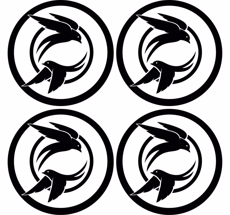 Geek coasters with stylized birds emblem - TenStickers
