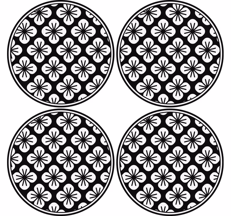 Coasters with botanical textured surface - TenStickers