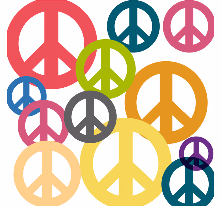 Geek coasters with colorful peace symbols - TenStickers