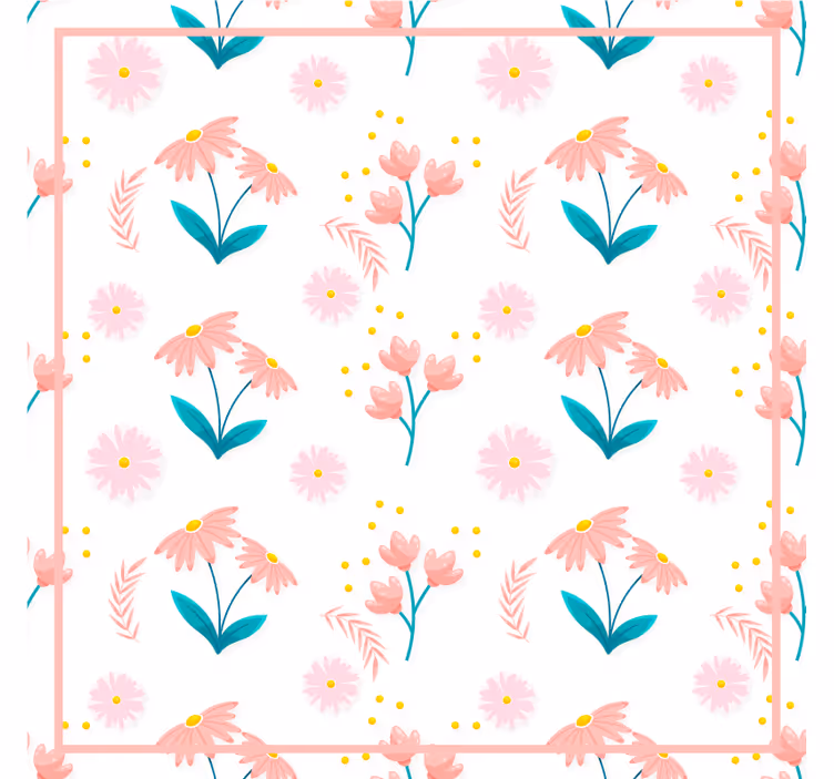 Floral pattern design coasters - TenStickers