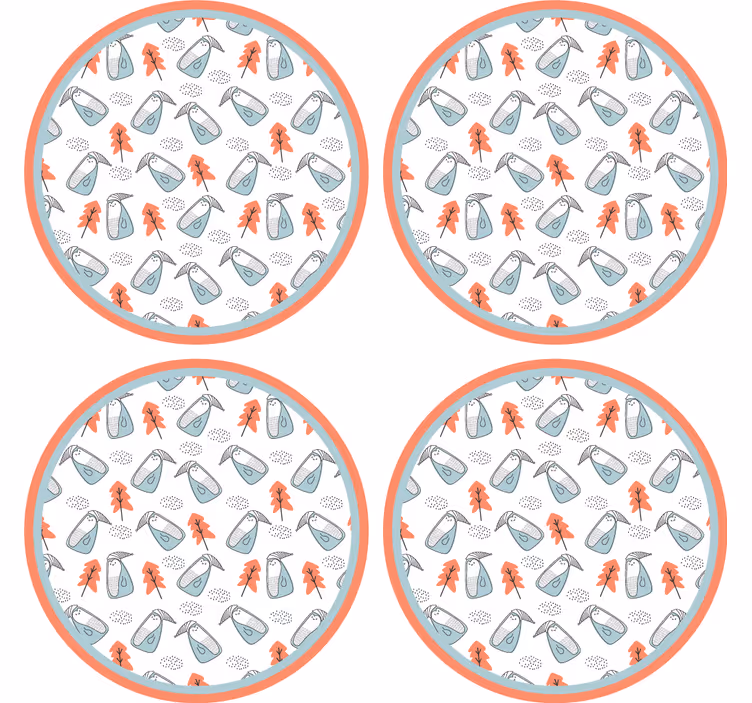 Geek coasters with unique leaf design - TenStickers