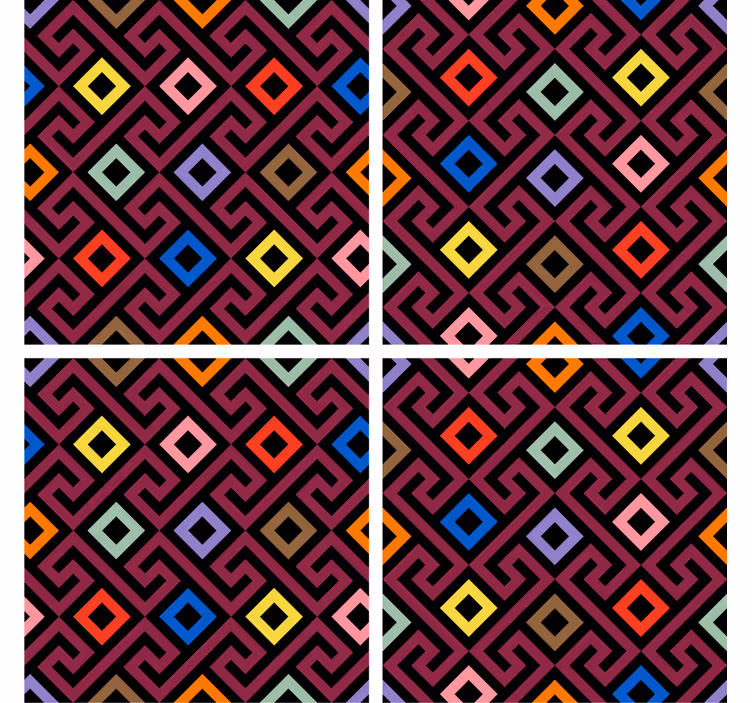 Coasters in vibrant geometric design - TenStickers