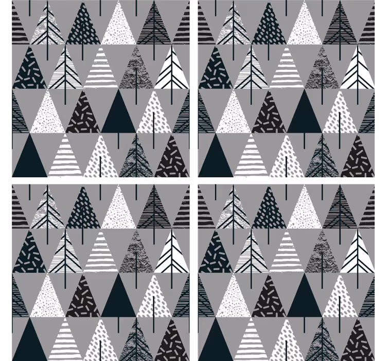 Geometric tree pattern coasters - TenStickers