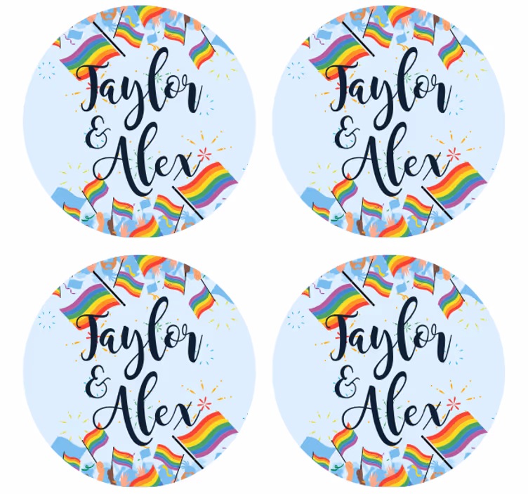 Rainbow flags celebration beer mats - TenStickers