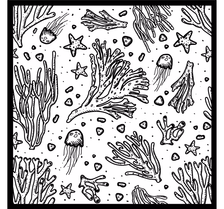 Coasters featuring underwater life elements - TenStickers