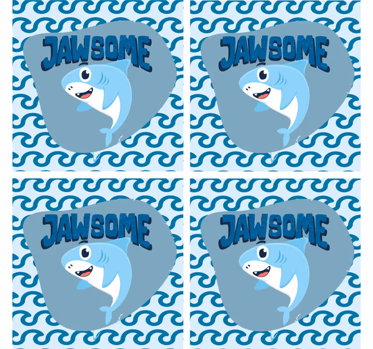 Jawsome design sea creatures modern coaster - TenStickers