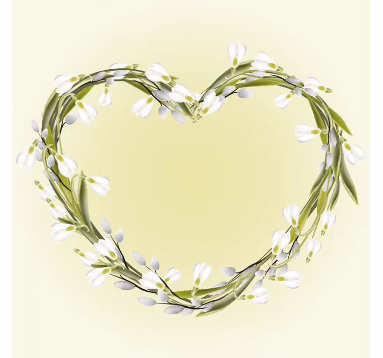 Personalizable coasters heart shaped floral design - TenStickers