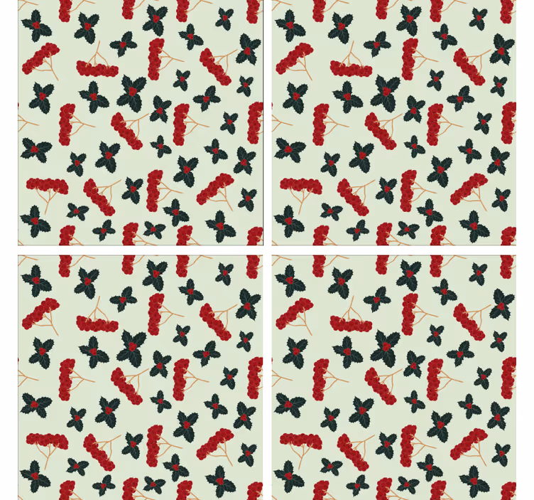 Coasters with floral inspired background - TenStickers