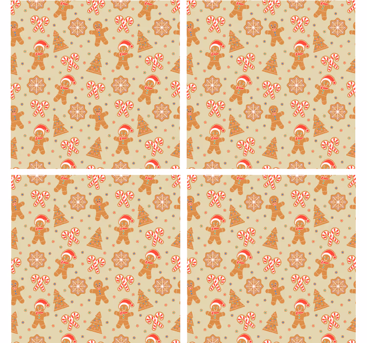 Gingerbread Santa Claus pattern coaster - TenStickers